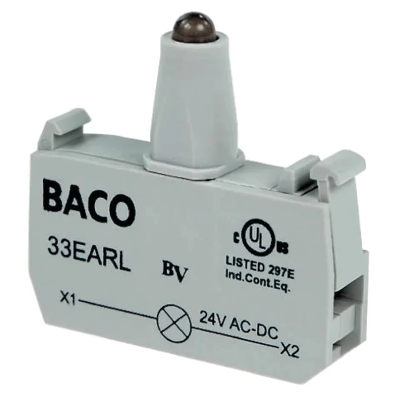 BACO BACO Series Light Block, 24V, Yellow LED Illumination, Screw Terminal, 18.2mm Width 33EAYL
