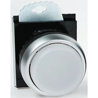 BACO White Stay Put Push Button Head, 22 mm Cutout, Round Shape, Plastic, IP66 L21CK50