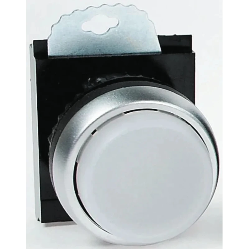 BACO White Stay Put Push Button Head, 22 mm Cutout, Round Shape, Plastic, IP66 L21CK50