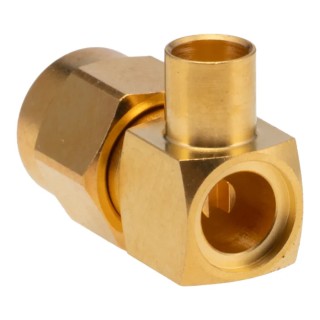 Radiall SMA Series Coaxial Connector Cable Male SMA 50 Ω Right Angle Body Solder R125154000W