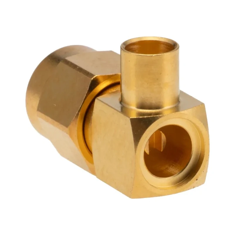 Radiall SMA Series Coaxial Connector Cable Male SMA 50 Ω Right Angle Body Solder R125154000W