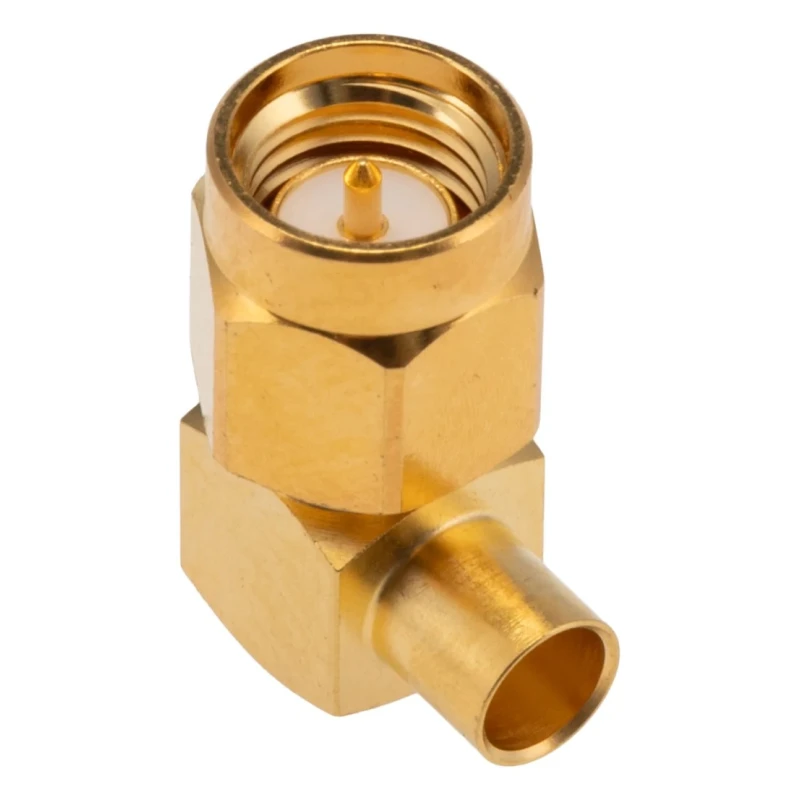 Radiall SMA Series Coaxial Connector Cable Male SMA 50 Ω Right Angle Body Solder R125154000W