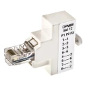 Decelect RJ45 Ethernet 3 Port Shielded Splitter, Cat5e, Straight Wiring DPM8812