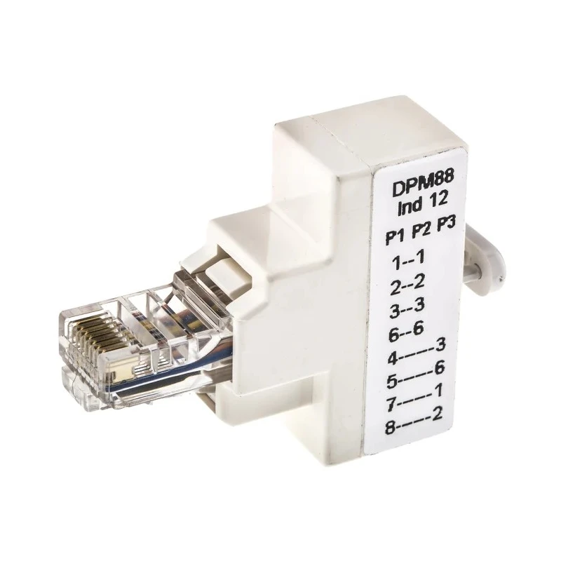 Decelect RJ45 Ethernet 3 Port Shielded Splitter, Cat5e, Straight Wiring DPM8812
