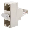 Decelect RJ45 Ethernet 3 Port Shielded Splitter, Cat5e, Straight Wiring DPM8812