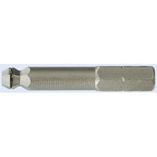 Wiha Hex Ball End Screwdriver Bit, 0.25 mm Drive Size, 5 mm Tip, Chrome Vanadium Steel, 38 mm Overall Length 22961