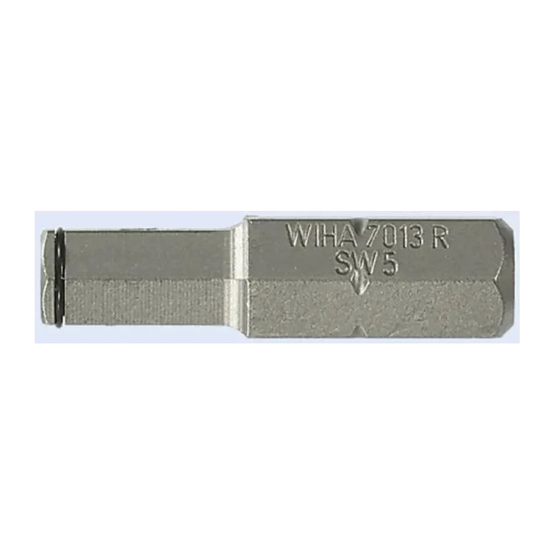Wiha Hex Screwdriver Bit Chrome Vanadium Steel 6 mm Size, 0.25 mm Drive Size, 25 mm Length 22958