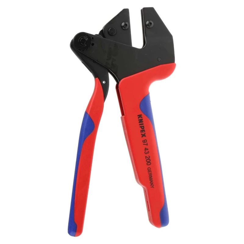 Knipex 2 mm Crimp Tool Frame with Comfort Grip Handle 200mm Length for Exchangeable Crimping Dies 97 43 200