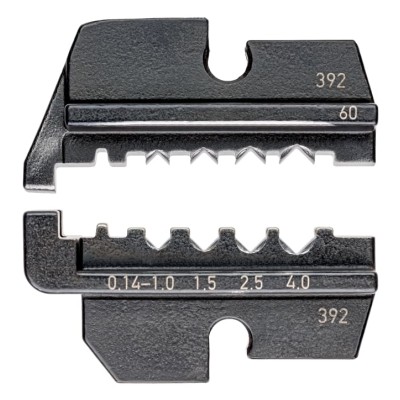 Knipex Coaxial Type Crimp Die Set Insulated 0.14 to 4 mm², Black, 2 Pieces 97 49 60
