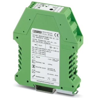 Phoenix Contact MCR-S10 Series Current Measuring Transducer with 55A Input Range, 0 to 20mA Output, 20-30V DC 2814728