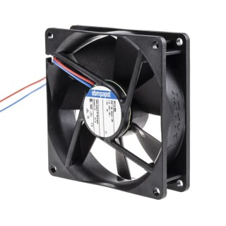 ebm-papst 3400 N Series Sleeve Bearing DC Axial Fan 24V dc 1.4 W 58 mA Max IP68 92 mm x 92 mm x 25.4 mm 