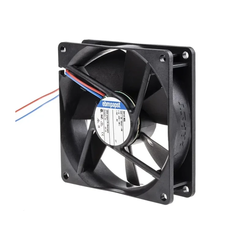 ebm-papst 3400 N Series Sleeve Bearing DC Axial Fan 24V dc 1.4 W 58 mA Max IP68 92 mm x 92 mm x 25.4 mm 