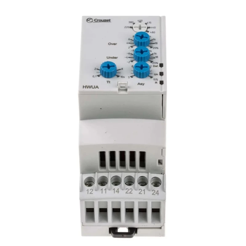 Crouzet Monitoring Relay 3 Phase 194 to 528 V Monitor Range DPDT DIN Rail 220V AC 480V AC 84873026