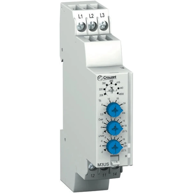 Crouzet Monitoring Relay 3 Phase 183 to 528 V AC Monitor Range SPDT DIN Rail Mount 208V AC 480V AC 84873222