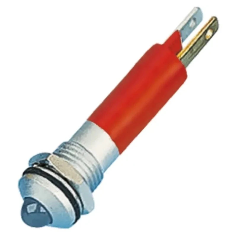 CML Innovative Technologies Red LED Panel Mount Indicator 8 mm, Solder Tab Terminal, IP67, 12V AC 190A2350