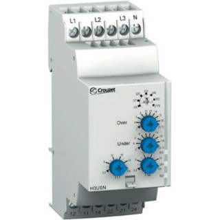 Crouzet Monitoring Relay 3 Phase DPDT DIN Rail 0.3 to 30s Time Delay H3USN 84873221