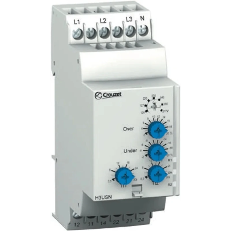 Crouzet Monitoring Relay 3 Phase DPDT DIN Rail 0.3 to 30s Time Delay H3USN 84873221
