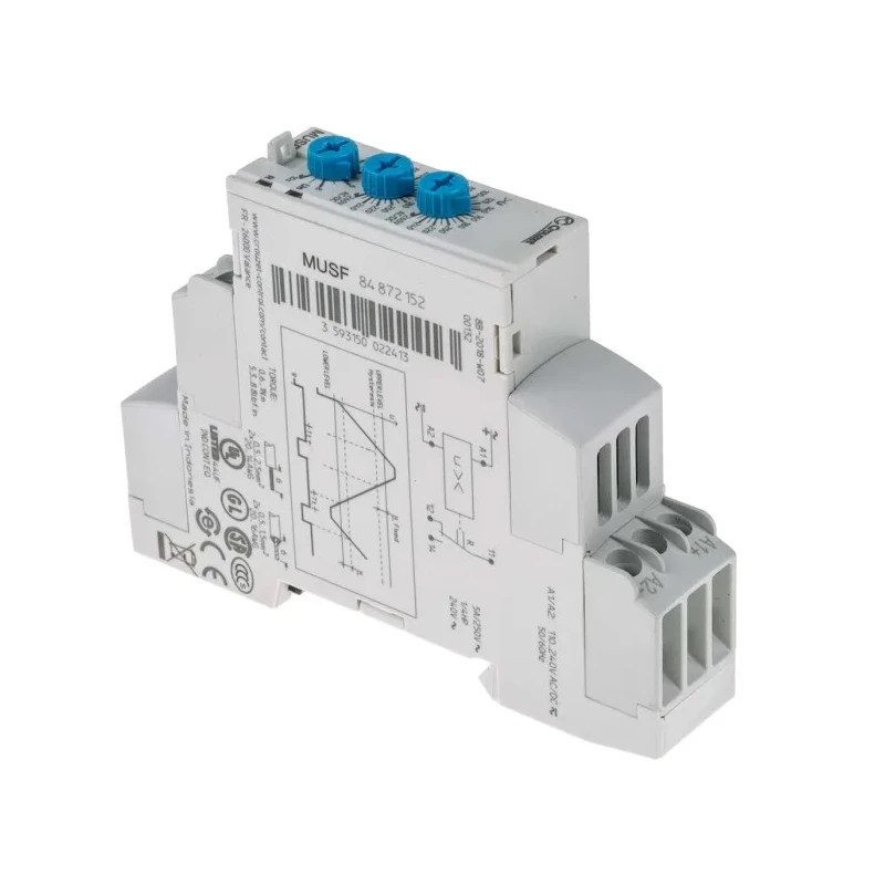 Crouzet Monitoring Relay, 1 Phase, SPDT Contact, DIN Rail Mount, 260V AC/DC Power Control MUSF Series 84872152