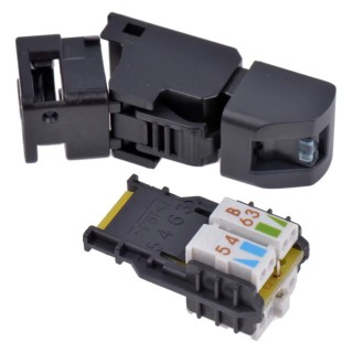Telegartner UFP8 Series RJ45 Connector Male Cable Cat6a Unshielded Straight 1 Port 8 Way RJ45