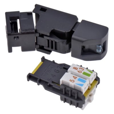 Telegartner UFP8 Series RJ45 Connector Male Cable Cat6a Unshielded Straight 1 Port 8 Way RJ45