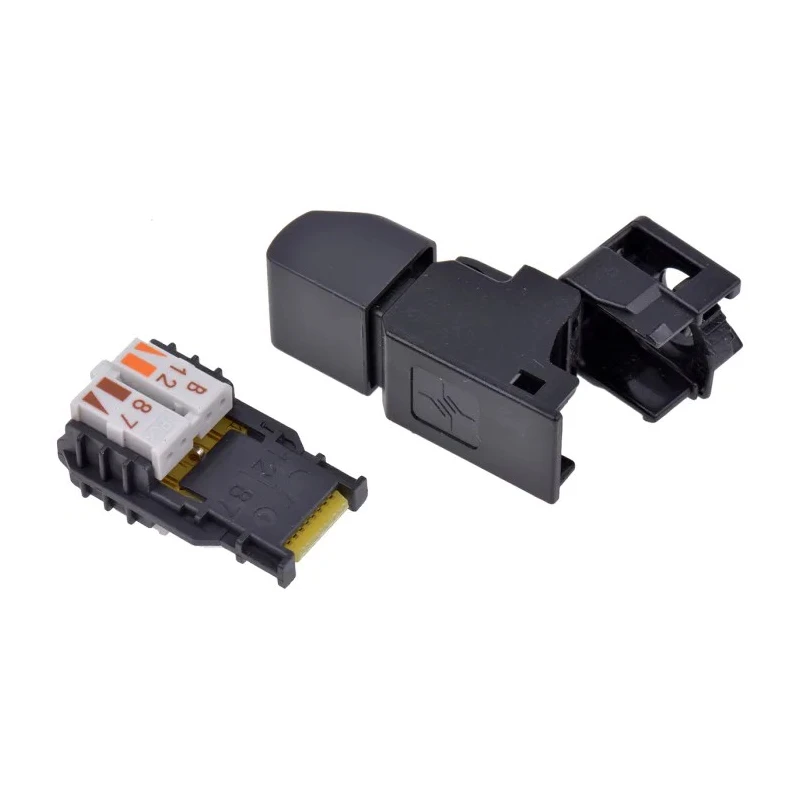 Telegartner UFP8 Series RJ45 Connector Male Cable Cat6a Unshielded Straight 1 Port 8 Way RJ45