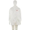 3M White Unisex Lab Coat Lightweight Laminate Zipper Closure Size S 4440ZS