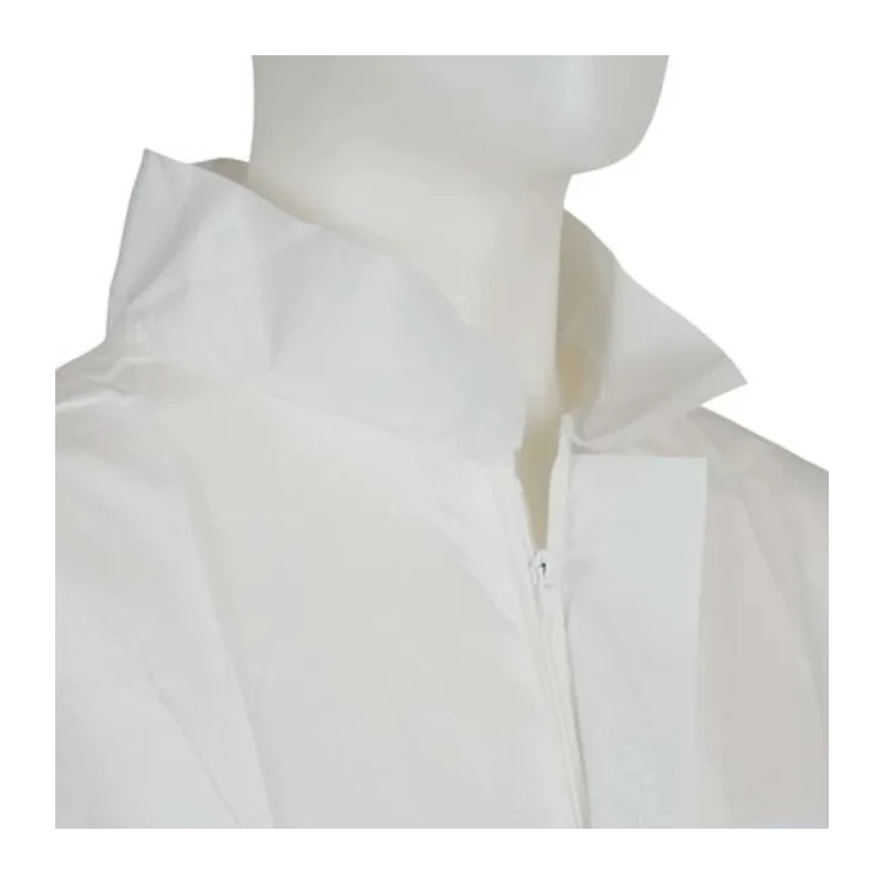 3M White Unisex Lab Coat Lightweight Laminate Zipper Closure Size S 4440ZS