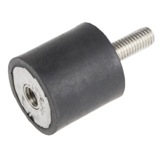 RS PRO M8 Anti-Vibration Mount Male to Female Bobbin Natural Rubber 60 Shore A 54.56 kg Compression 30 mm OD 30 mm H 171-2601