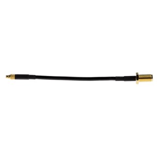 LPRS Coaxial Cable MMCX Male Straight to SMA Female Straight Bulkhead, 100 mm 50 Ω LPRS-MMCX-S-M-100-SMA-S-F-B