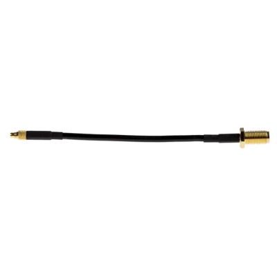 LPRS Coaxial Cable MMCX Male Straight to SMA Female Straight Bulkhead, 100 mm 50 Ω LPRS-MMCX-S-M-100-SMA-S-F-B