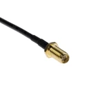 LPRS Coaxial Cable MMCX Male Straight to SMA Female Straight Bulkhead, 100 mm 50 Ω LPRS-MMCX-S-M-100-SMA-S-F-B