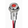 RS PRO Red Panel Mount Indicator, 1.8V DC, 3.3V DC, 20mA, Lead Wire Termination, IP67, Flush Bezel, Silver 171-3770