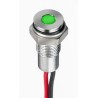 RS PRO Green Panel Mount Indicator 21.6V DC, 26.4V DC, 20mA, Lead Wire Termination, IP67 Flush Bezel 171-3787