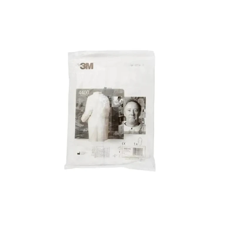 3M White Unisex Disposable Visitor Coat XL Polypropylene Zipper Closure 4400WXL