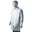 3M White Polypropylene Unisex Visitor Coat, Size 2XL with Zipper Closure 4400W2XL
