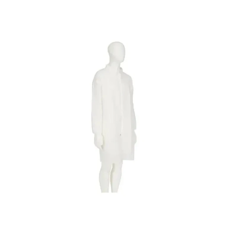 3M White Polypropylene Unisex Visitor Coat, Size 2XL with Zipper Closure 4400W2XL