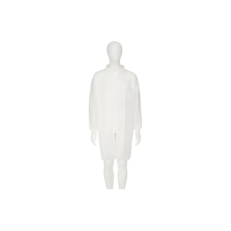 3M White Polypropylene Unisex Visitor Coat, Size 2XL with Zipper Closure 4400W2XL