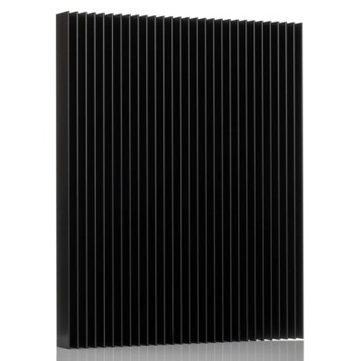 RS PRO Aluminium Universal Rectangular Heatsink 0.58K/W Black Anodised 25mm x 250mm x 200mm 264-686