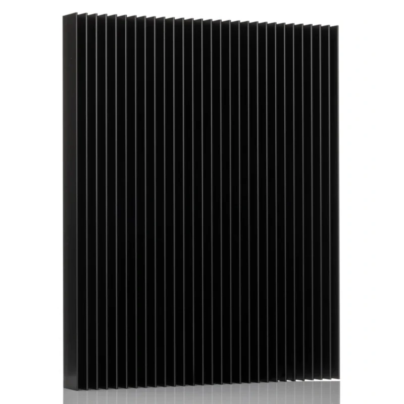 RS PRO Aluminium Universal Rectangular Heatsink 0.58K/W Black Anodised 25mm x 250mm x 200mm 264-686