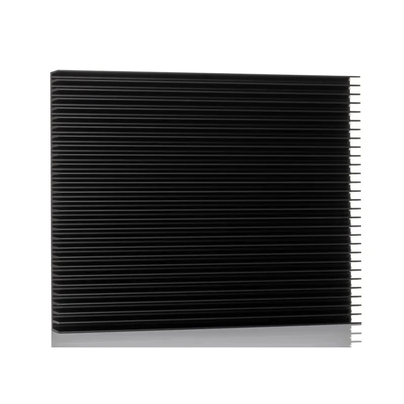 RS PRO Aluminium Universal Rectangular Heatsink 0.58K/W Black Anodised 25mm x 250mm x 200mm 264-686