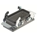 RS PRO Heavy Duty Power Connector Housing Bulkhead Mount Die Cast Aluminium IP65 2 Lever Lock 171-5702