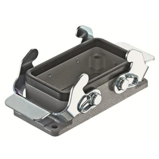 RS PRO Heavy Duty Power Connector Housing Bulkhead Mount Die Cast Aluminium IP65 2 Lever Lock 171-5702