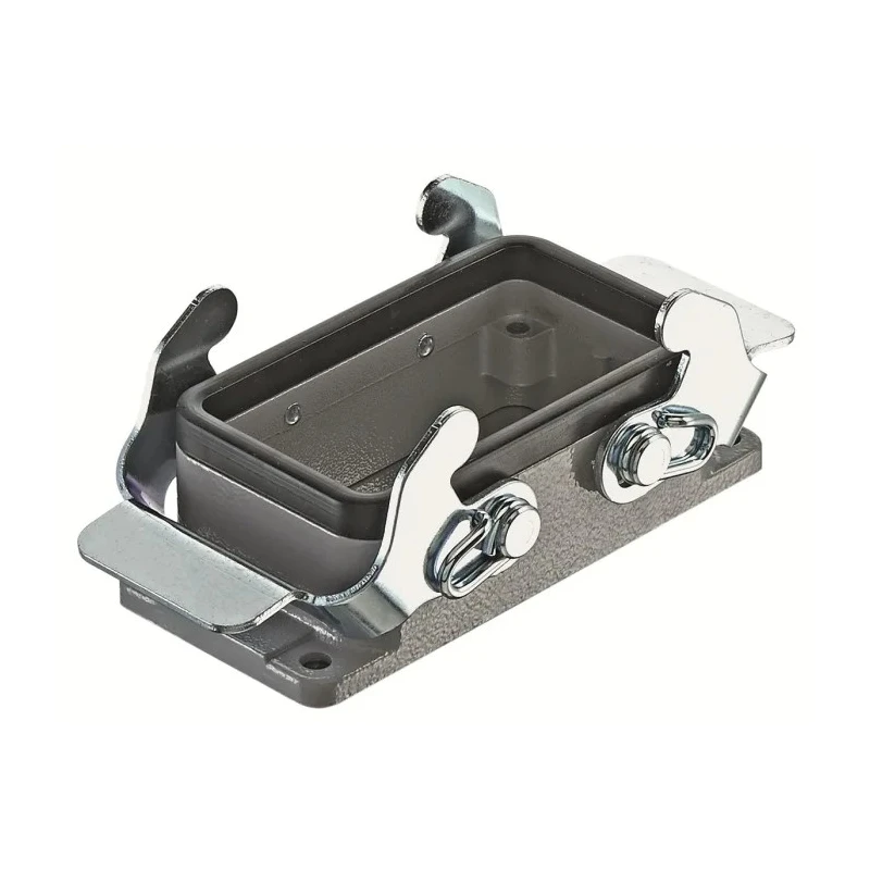 RS PRO Heavy Duty Power Connector Housing Bulkhead Mount Die Cast Aluminium IP65 2 Lever Lock 171-5702