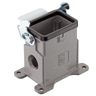 RS PRO Heavy Duty Power Connector Housing Surface Mount Die Cast Aluminium IP65 1 Lever 2 x M20 Threads Series 171-5697