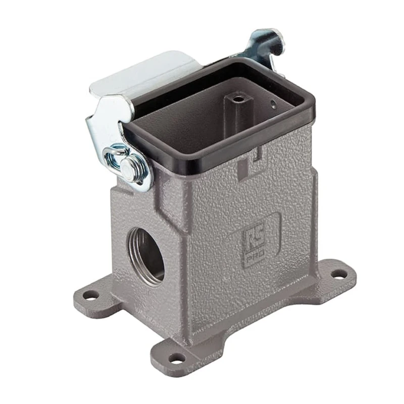 RS PRO Heavy Duty Power Connector Housing Surface Mount Die Cast Aluminium IP65 1 Lever 2 x M20 Threads Series 171-5697