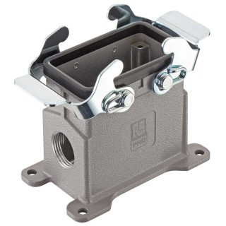 RS PRO Heavy Duty Power Connector Housing Surface Mount Die Cast Aluminium IP65 M25 Thread 2 Lever 10B 171-5704