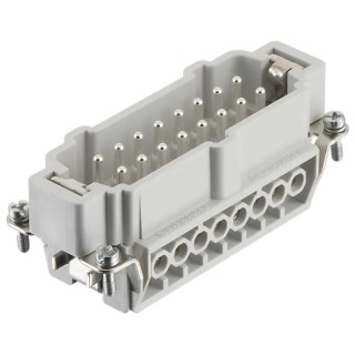 RS PRO Heavy Duty Power Connector Insert 16A Male 16 Contacts Panel Mount IP65 500-600V Copper Alloy Silver Plating 171-5734