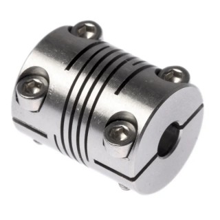 Huco Stainless Steel Clamp Flexible Coupler 15.9 mm OD 5 mm Bore Size 20.3 mm Length 721.16.2020
