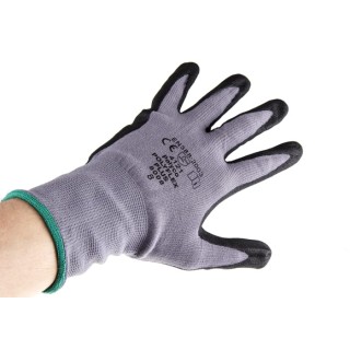 Polyco Healthline Polyflex Plus Grey Nitrile Foam Coated Work Gloves, Size 8, 6 Gloves per Pack 8008
