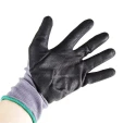 Polyco Healthline Polyflex Plus Grey Nitrile Foam Coated Work Gloves, Size 8, 6 Gloves per Pack 8008